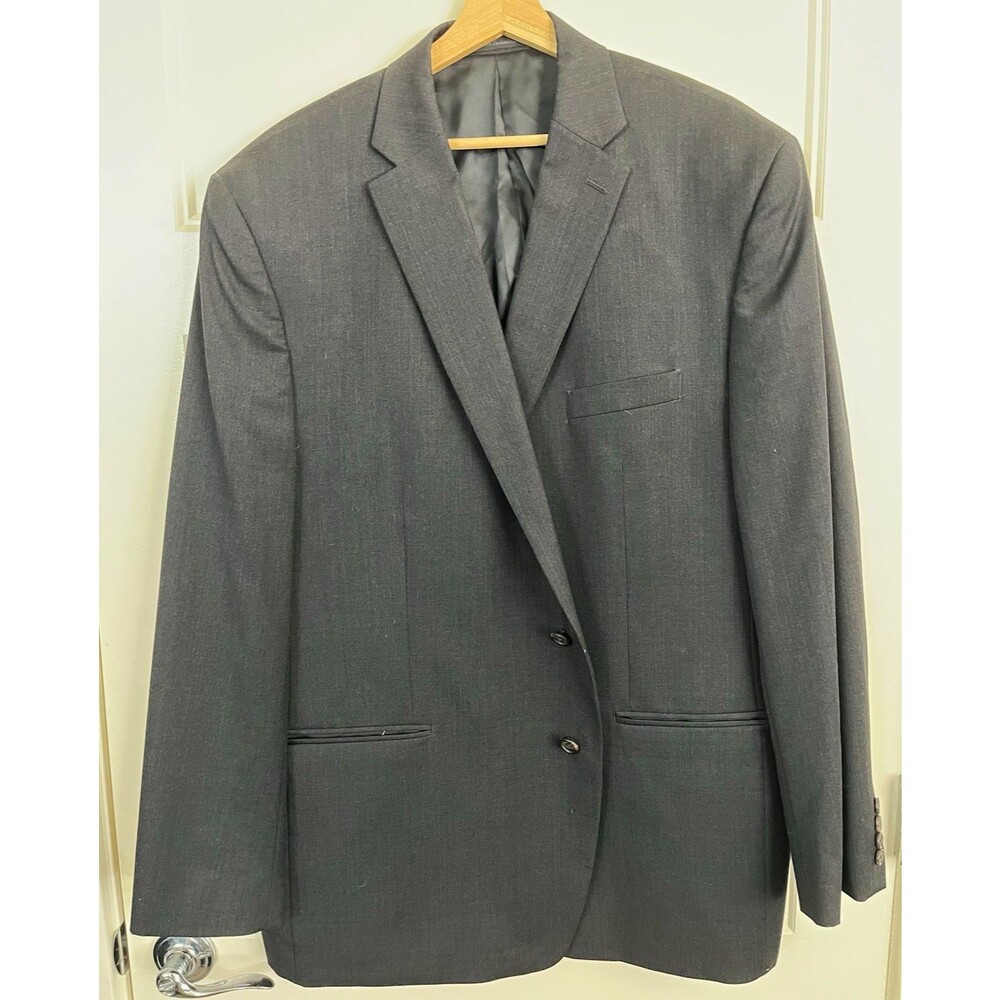 Lauren Ralph Lauren Men’s Dark Gray Solid Blazer Suit Jacket 2-Button Notch 50L